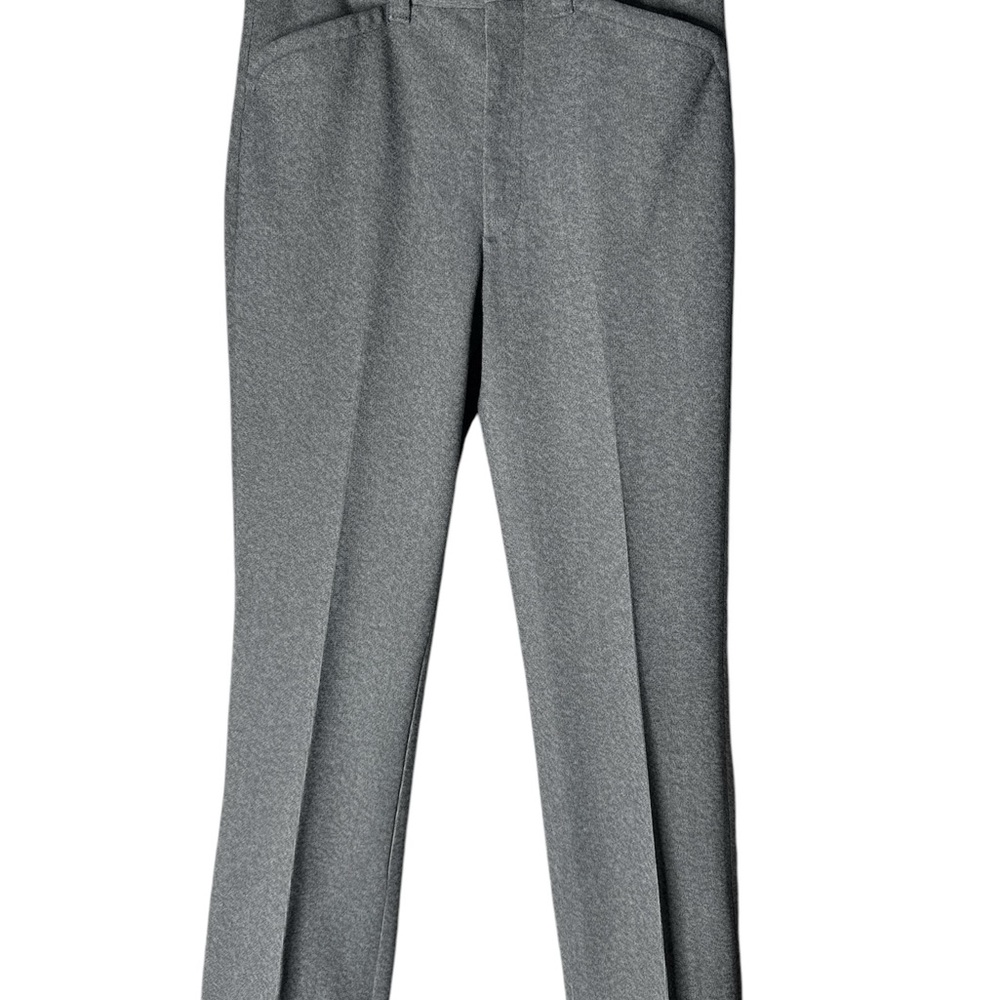 Gray Formal Trousers with Textured Wool Blend